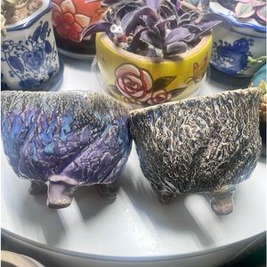 🌺2 - SUCCULENT POTS CERAMIC THIS LISTING IS FOR 2. 🌻